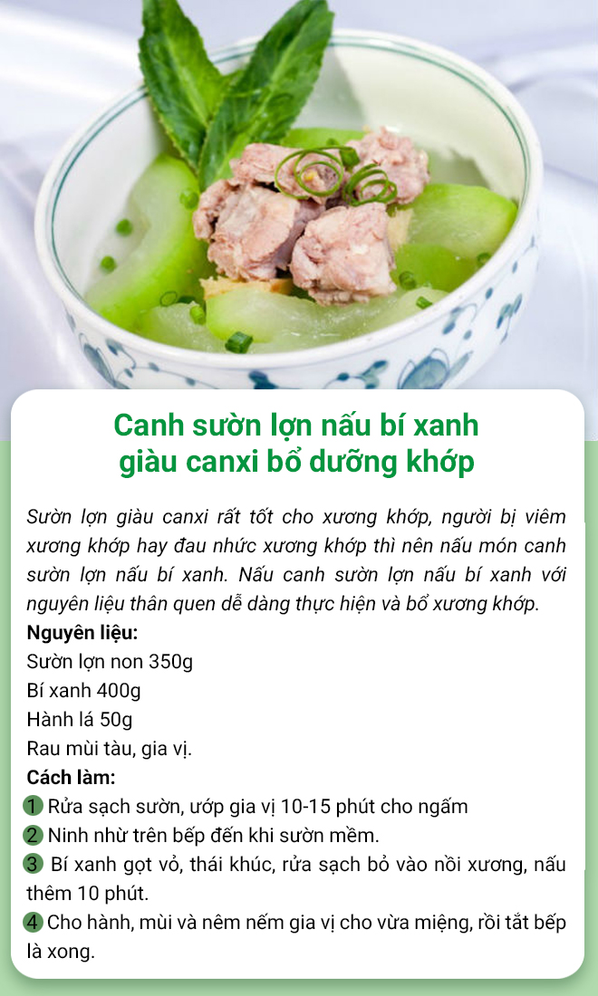 CANH SƯỜN LỢN NẤU BÍ XANH